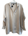 Jewel Toffier Size M/L Beige Linen V Neck Long Sleeve Side Pockets Tunic Beige / M/L