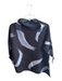 Vanite Couture Size Est M Black, Blue & White Polyester & Spandex High Neck Top Black, Blue & White / Est M