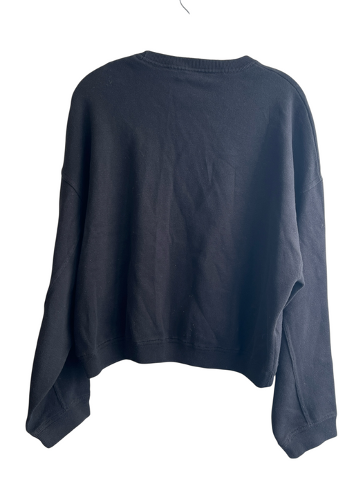 White + Warren Size Large Black Organic Cotton Long Sleeve Round Neck Top Black / Large