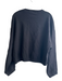 White + Warren Size Large Black Organic Cotton Long Sleeve Round Neck Top Black / Large