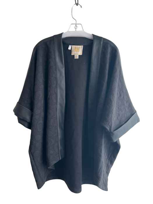 Emily McCarthy Size Medium Black Polyester Blend Open Front 3/4 Sleeve Jacket Black / Medium