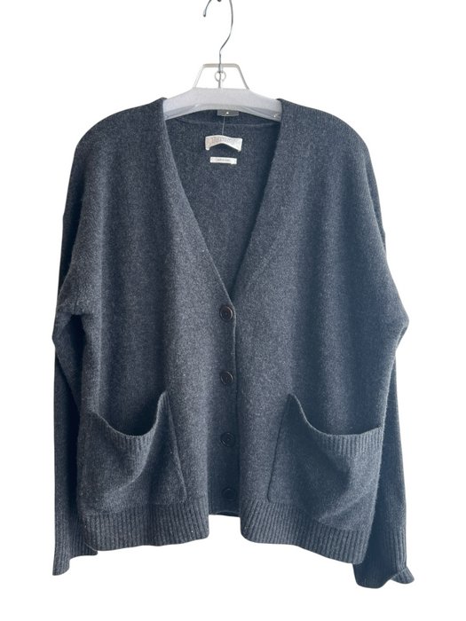 Toast Size Large Dark Gray Wool & Cashmere V Neck Front Button Closure Sweater Dark Gray / Large