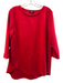 Lior Paris Size Large Red Polyester & Viscose Round Neck 3/4 Sleeve Tunic Top Red / Large