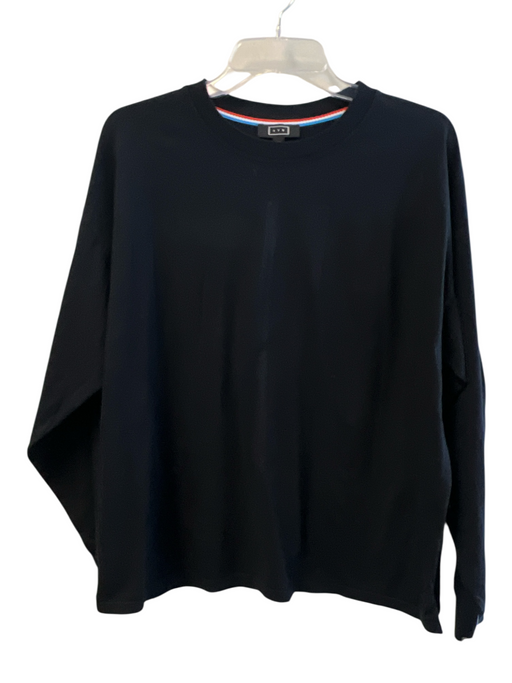 AYR Size Medium Black Pima Cotton Long Sleeve Crew Neck Top Black / Medium
