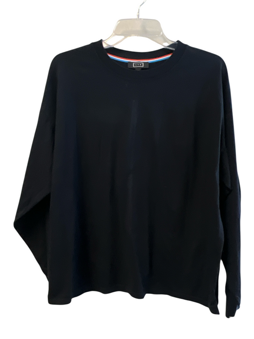 AYR Size Medium Black Pima Cotton Long Sleeve Crew Neck Top Black / Medium