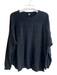 Jewel Toffier Size 1 Black Cotton Long Sleeve Crew Neck Textured Stripes Top Black / 1