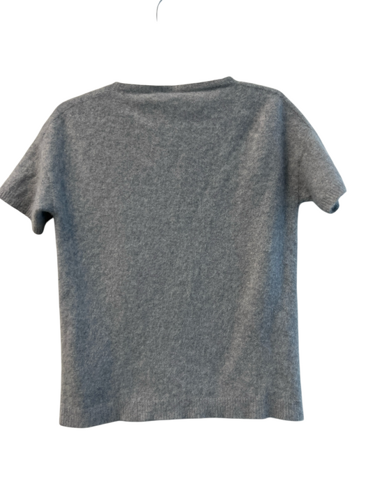 Eileen Fisher Size Medium Dove Gray Cashmere Round Neck Short Sleeve Sweater Dove Gray / Medium