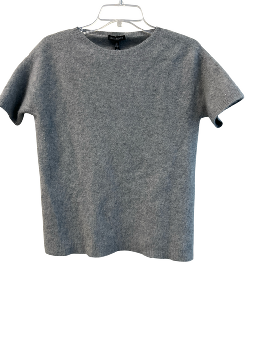 Eileen Fisher Size Medium Dove Gray Cashmere Round Neck Short Sleeve Sweater Dove Gray / Medium
