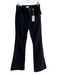 Good American Size 10/30 Black Cotton Blend 5 Pocket Zip Fly Flare Jeans Black / 10/30