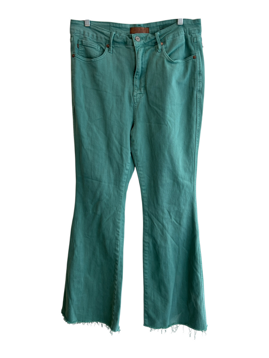 Judy Blue Size 31 Green Cotton Blend High Waist Slight Flare Zip Fly Jeans Green / 31
