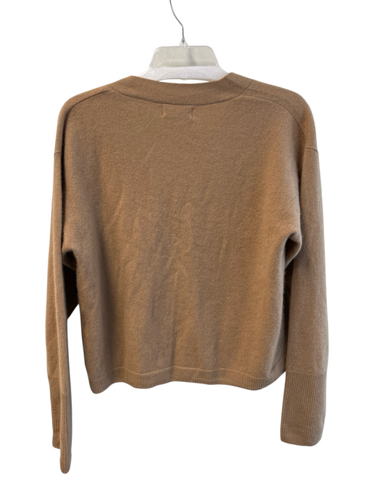 Naadam Size Medium Tan Cashmere V Neck Front Button Closure Cardigan Sweater Tan / Medium