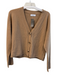 Naadam Size Medium Tan Cashmere V Neck Front Button Closure Cardigan Sweater Tan / Medium
