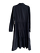 Brochu Walker Size Medium Black Polyester Collared Button Down Tiered Maxi Dress Black / Medium
