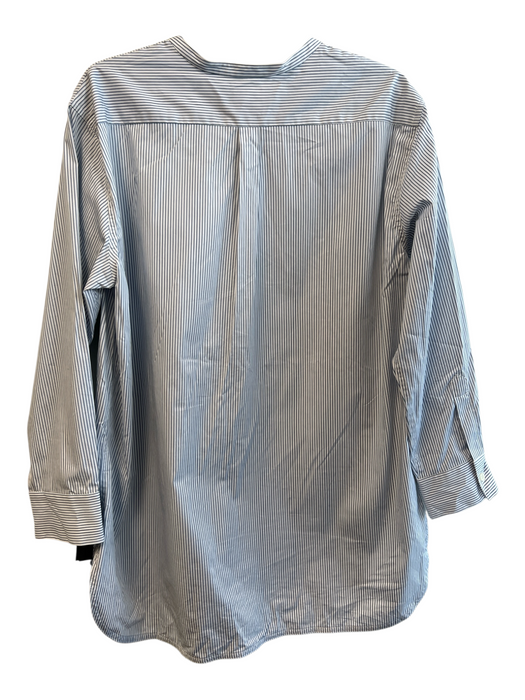 Leset Size Medium Blue & White Cotton Striped Collared buttondown Top Blue & White / Medium