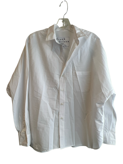 Frank & Eileen Size Medium White Cotton Button Down Long Sleeve Collared Top White / Medium
