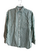 Faherty Size XS Green & White Linen Long Sleeve Collared buttondown Top Green & White / XS
