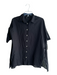Jewel Toffier Size One Size Black Cotton Short Sleeve Collered buttondown Top Black / One Size