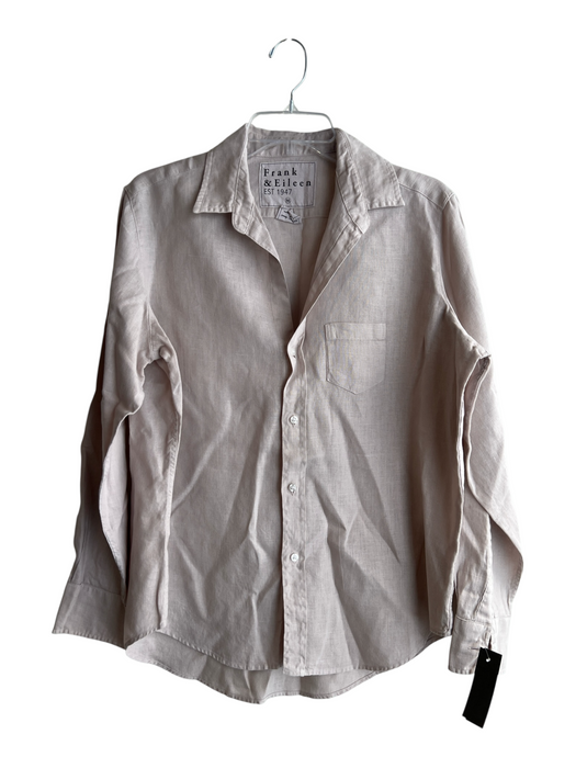 Frank & Eileen Size Medium Tan Linen Collared Long Sleeve Button Down Top Tan / Medium