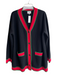 Tuckernuck Size XL Black, Red & Green Wool V Neck Front Button Closure Cardigan Black, Red & Green / XL