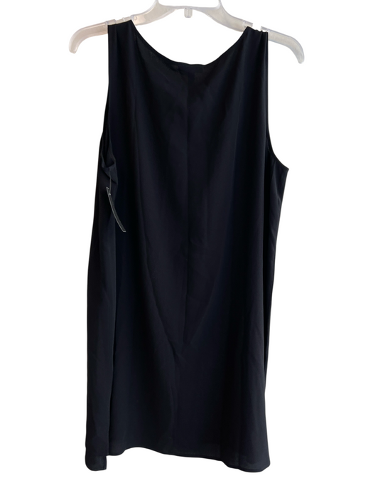 Eileen Fisher Size Large Black Silk Sleeveless Round Neck Knee Length Dress Black / Large