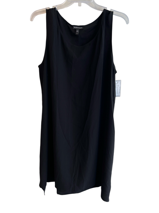 Eileen Fisher Size Large Black Silk Sleeveless Round Neck Knee Length Dress Black / Large