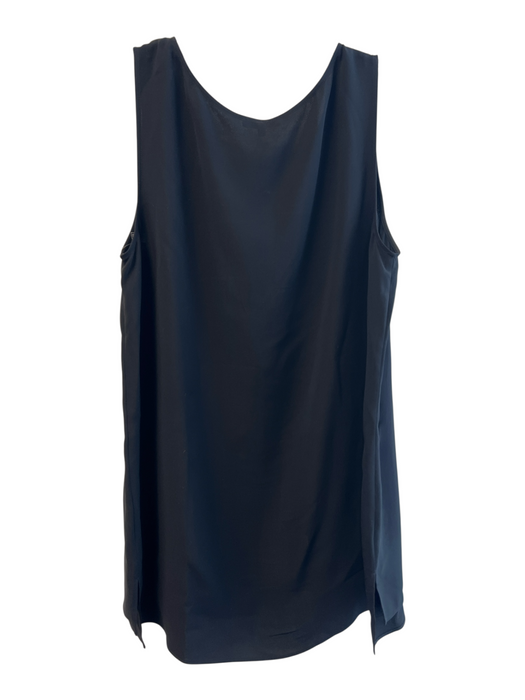 Eileen Fisher Size Large Black Silk Sleeveless Round Neck Knee Length Tunic Black / Large
