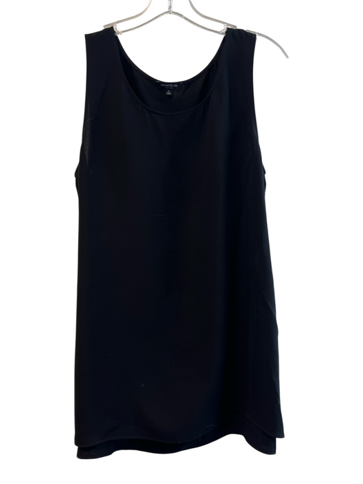 Eileen Fisher Size Large Black Silk Sleeveless Round Neck Knee Length Tunic Black / Large
