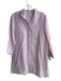 Foxcroft Size 12 Pink & White Lycocell Striped 3/4 Sleeve Button Down Top Pink & White / 12