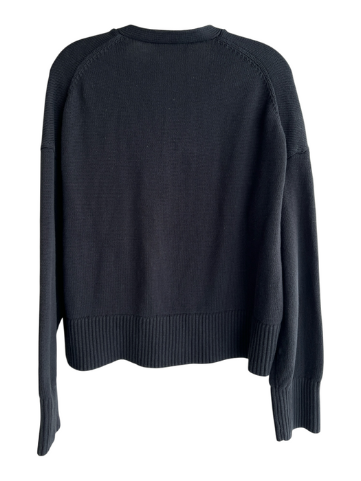 Everlane Size Large Black Cotton Long Sleeve Front Button Closure Cardigan Black / Large