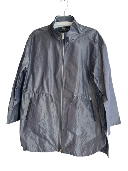 Lafayette 148 Size Large Black Polyester Front Zip Drawstring Waist Jacket Black / Large