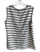 St John Size Large White & Black Silk Striped Sleeveless Back Zip Top White & Black / Large