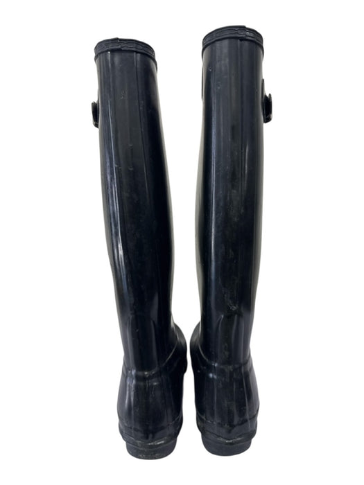Hunter Shoe Size 8M Black Rubber Rain Boots Knee High Round Almond Toe Boots Black / 8M