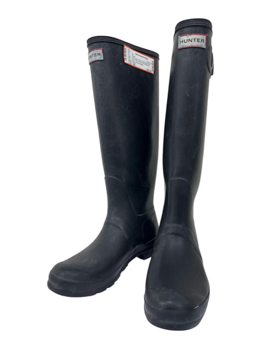 Hunter Shoe Size 8M Black Rubber Rain Boots Knee High Round Almond Toe Boots Black / 8M