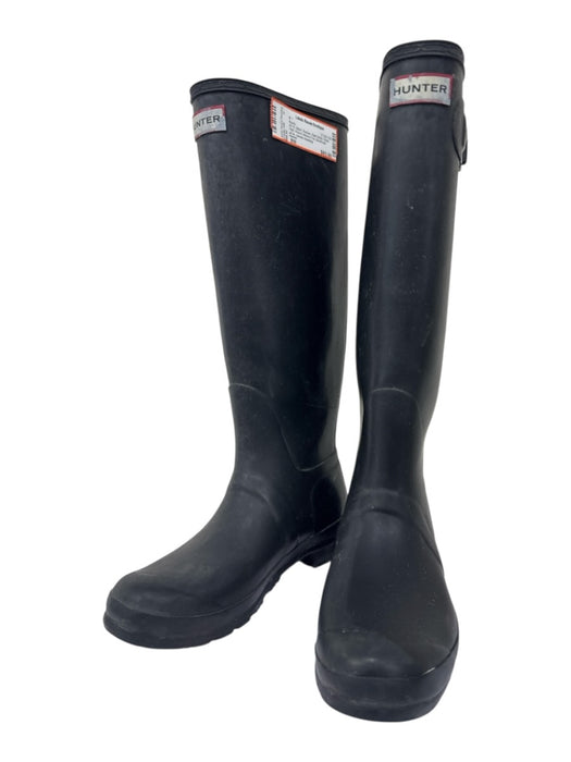 Hunter Shoe Size 8M Black Rubber Rain Boots Knee High Round Almond Toe Boots Black / 8M