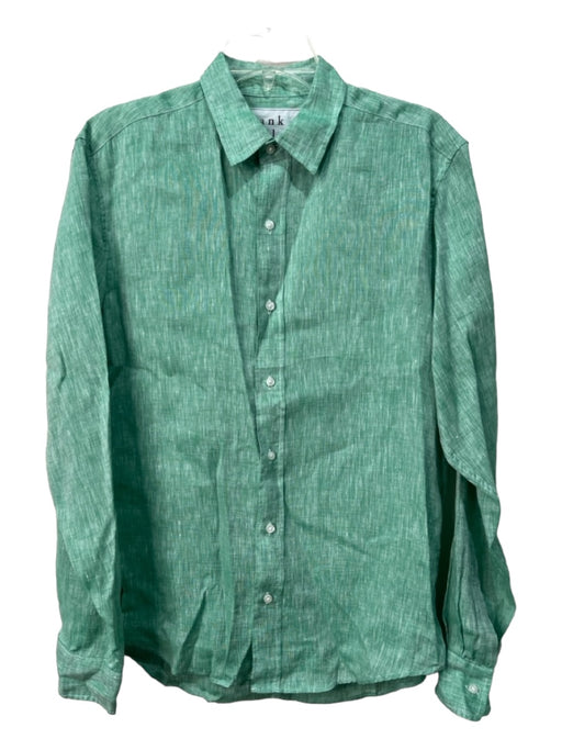 Frank & Eileen Size Small Green Linen Long Sleeve Button Up Collar Top Green / Small