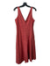 Theory Size 2 Rust Red Linen & Viscose Tank V Neck & Back A Line Pockets Dress Rust Red / 2