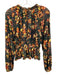 Ulla Johnson Size S Yellow & Green Print Rayon & Elastane Floral Long Sleeve Top Yellow & Green Print / S