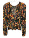 Ulla Johnson Size S Yellow & Green Print Rayon & Elastane Floral Long Sleeve Top Yellow & Green Print / S