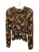 Ulla Johnson Size S Yellow & Green Print Rayon & Elastane Floral Long Sleeve Top Yellow & Green Print / S