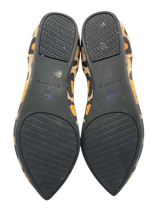 Rothy's Shoe Size 8.5 Beige, Orange & Black Woven Leapord print Flats Beige, Orange & Black / 8.5
