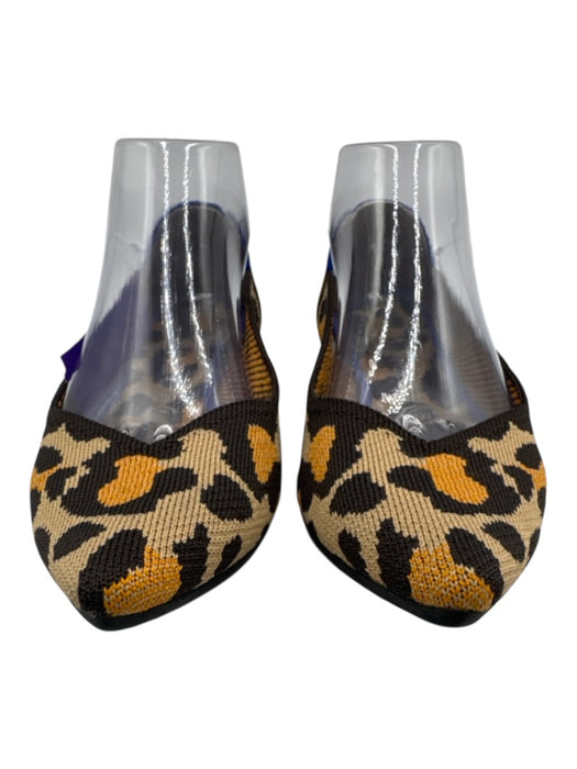 Rothy's Shoe Size 8.5 Beige, Orange & Black Woven Leapord print Flats Beige, Orange & Black / 8.5