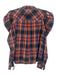 Ulla Johnson Size 2 Blue & Multi Cotton & Silk Plaid Long Sleeve Top Blue & Multi / 2