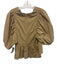 Hunter Bell Size S Tan Cotton Puff Sleeves Back Zip Top Tan / S