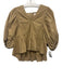 Hunter Bell Size S Tan Cotton Puff Sleeves Back Zip Top Tan / S