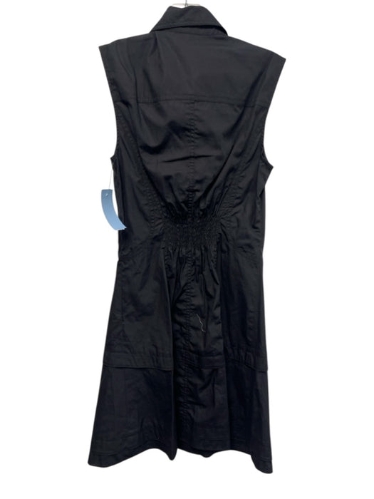 Derek Lam 10 Crosby Size 0 Black Cotton Sleeveless rouched detail Collar Dress Black / 0