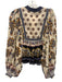 Farm Rio Size XS Cream & Multi Cotton floral print Top Cream & Multi / XS