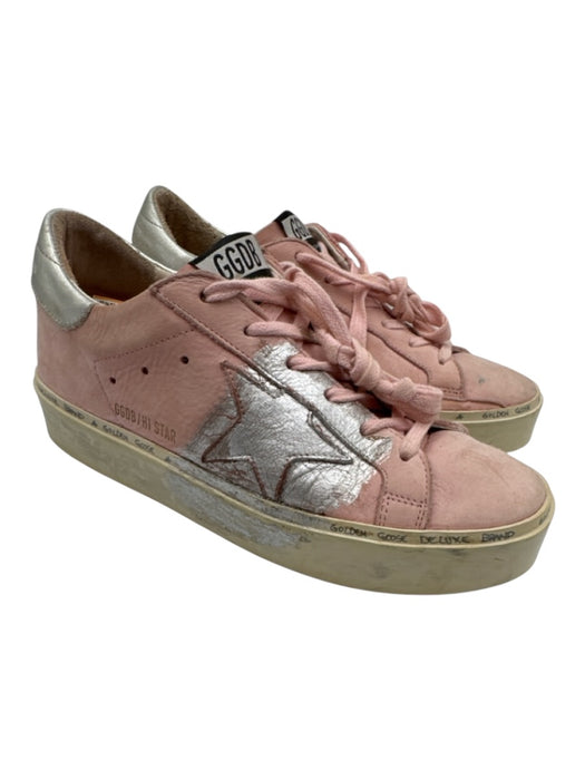 Golden Goose Shoe Size 37 Pink & White Leather Lace Up Low Top Sneakers Pink & White / 37
