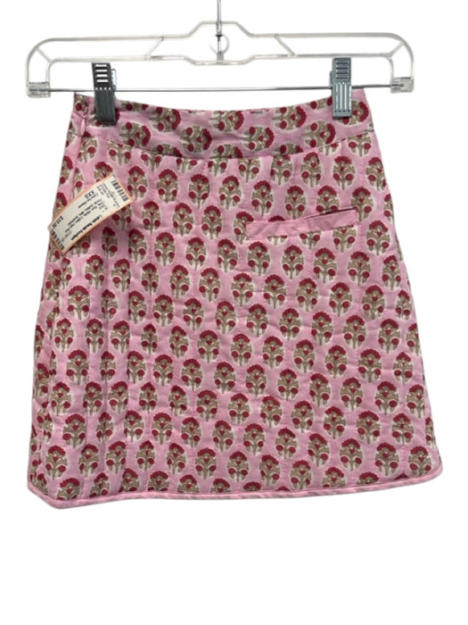 Cake for Dinner Size XXS Pink, Red, White Cotton High Rise Floral Quilted Skirt Pink, Red, White / XXS