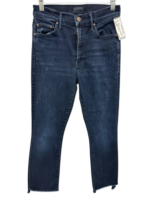 Mother Size 29 Dark Wash Cotton & Lyocell Zip Fly High Rise Flare Hem Jeans Dark Wash / 29