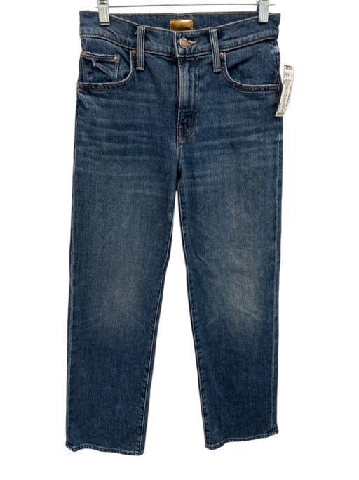 Mother Size 24 Medium Wash Cotton Denim Zip Fly Mid Rise Straight Leg Jeans Medium Wash / 24